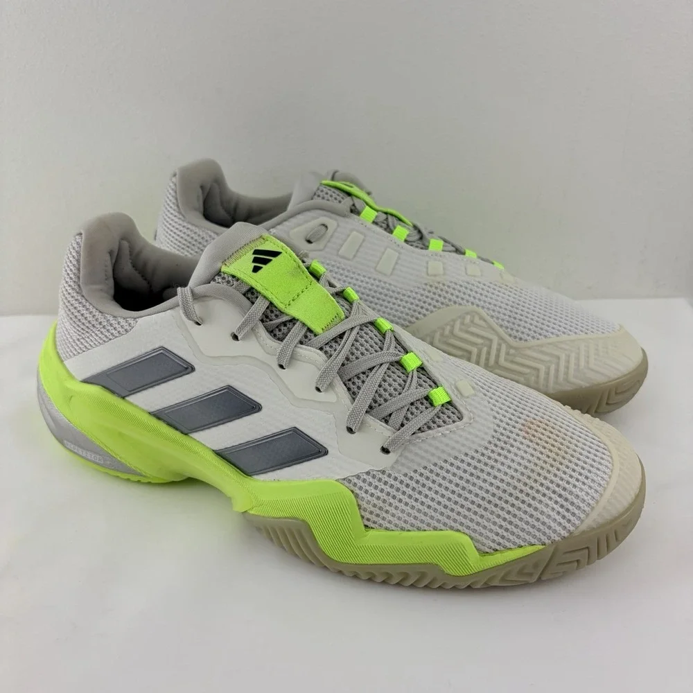 adidas Adizero Ubersonic 5 Tennis Shoes White Gray Volt US 9.5 Men IH0514
